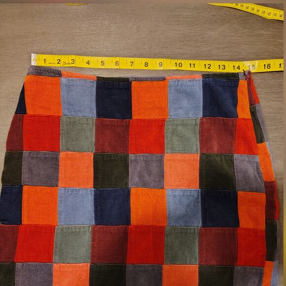 Ralph Lauren Patchwork Corduroy Mini Skirt Cottagecore Preppy Size 6 - Picture 6 of 16